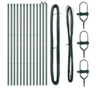 vidaXL Fence Post 13 pcs Green Steel, Garden and Terrace, Cylindrical Post, Durable Fence System, Outdoor Decor, Landscape Support, Boundary Aid, Home Fixture