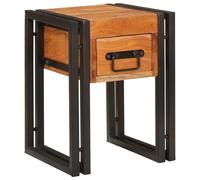 vidaXL End Table Brown and Black 30 x 30 x 40 cm Solid Acacia Wood
