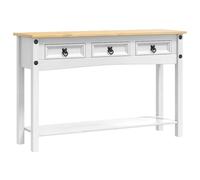 vidaXL End Table Corona White 114 x 34.5 x 73 cm Solid Pine Wood