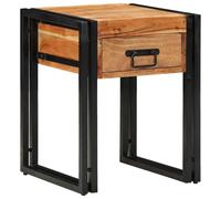 vidaXL End Table with Drawer Brown 40 x 40 x 50 cm Solid acacia wood