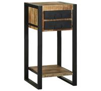 vidaXL End Table with Drawer Brown 40 x 40 x 80 cm Solid Mango Wood