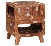 vidaXL End Table with Shelf Brown 40 x 40 x 49 cm Solid Reclaim Wood