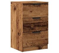 vidaXL Engineered Wood Bedside Cabinet - 3 Drawer Nightstand for Bedroom, Living Room - Old Wood Finish - 40x36x65 cm