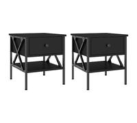 Vidaxl Bedside Tables 2 Pcs Black 40X42X45 Cm Engineered Wood, Black