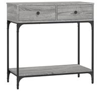vidaXL Engineered Wood & Metal Frame Console Table - Grey Sonoma Rectangular Hallway Entry Table with Storage Drawers & Shelf