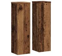 vidaXL Engineered Wood Plant Stand Pot Holders - 2pcs, Brown Flowerpot Stands/Holders, 17x17x60 cm, Decorative Plant Display Stands for Indoor and Outdoor Use