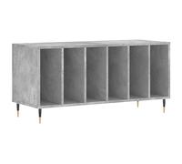 vidaXL Engineered Wood Record Cabinet - Concrete Grey Vinyl Record Storage with Iron Feet, Spacious Interior