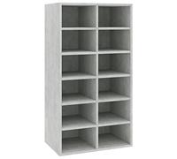 vidaXL Shoe Rack with 12 Shelves Robust and Stable Durable and Sturdy Hallway Entryway Shoe Organiser Shelf Cabinet Concrete Grey Chipboard