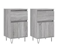 (grey sonoma, 2 pcs) vidaXL Sideboard Storage Cabinet Cupboard Side Cabinet White Engineered Wood