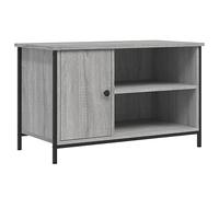 vidaXL Engineered Wood TV Cabinet, Grey Sonoma Finish with Iron Feet, Ample Storage Space, Living room Media Unit with Display Area, Size 80x40x50 cm