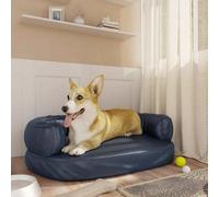 Vidaxl Ergonomic Foam Dog Bed Dark Blue 60X42 Cm Faux Leather