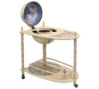 vidaXL Eucalyptus Wood Freestanding Globe Bar Wind Stand Green Drink Cabinet