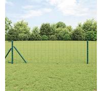 VidaXL Euro Fence Ground Fix 25 X 0.8 M PVC-Coated Steel Green Mesh