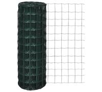 vidaXL Euro Fence Panel Screen Barrier 10x1.0 m with 76x63 mm Mesh Steel Green