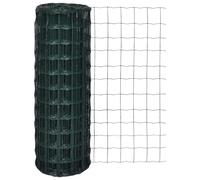 vidaXL Euro Fence Panel Screen Barrier 10x1.5 m with 76x63 mm Mesh Steel Green