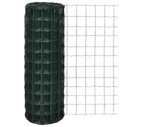 vidaXL Euro Fence Panel Screen Barrier 10x1.2 m with 76x63 mm Mesh Steel Green