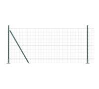 vidaXL Euro Fence with 7 Flange Posts 1 x 10 m Galvanised Steel
