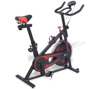 vidaXL Exercise Training Bike Fitness Machine with Pulse Sensors Black and Red