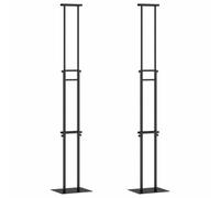 vidaXL Exhibition Displays 2 Pieces Black 30 x 24 x 208 cm Iron, Garden and Patio, Modern Display, Height-Adjustable Iron Stand for Outdoor, Events and Decor