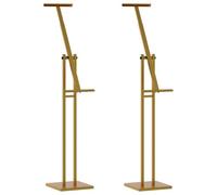 vidaXL Exhibition Stands 2 Pieces Gold 26.5 x 26.5 x 127 cm Steel Garden and Patio Height Adjustable Stand Portable System for Modern Marketing Ideas