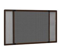 vidaXL Extendable Insect Screen - Adjustable Fit 100-193x75 cm; Brown Aluminum Frame with UV-Resistant Fiberglass Mesh; No-Drill Installation