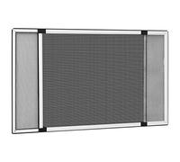 vidaXL Extendable Insect Screen for Windows - Convenient and Adjustable Fly Screen with Aluminium Frame and UV-Resistant Fibreglass Mesh, White Frame, Black Mesh.