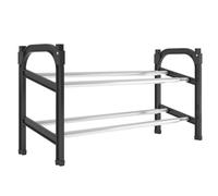 vidaXL Extendable Shoe Rack with 2 Shelves Hallway Shoe Storage Unit Shelf