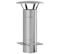 vidaXL Extension for Fireplace Diameter 18 cm in Silver Stainless Steel 35 x 65 cm High Gloss Heat Resistant Outdoor Accessory for Garden Fireplace and Terrace in Modern Style. Additional Part