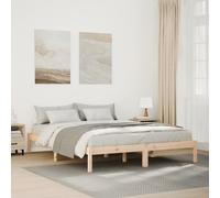 Bed frame extra long solid pine natural 80x210 cm slatted 215.5x85.5x31 sturdy.