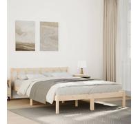 (natural, 140 x 220 cm) vidaXL Bed Frame Home Bedstead Bed Base Mattress Foundation Solid Pinewood