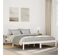 vidaXL Extra Long Bed Frame without Mattress White 140x210 cm Solid Wood