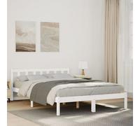 vidaXL Extra Long Bed Frame without Mattress White 160x220 cm Solid Wood Pine