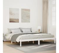 vidaXL Extra Long Bed Frame without Mattress White 180x210 cm Solid Wood Pine