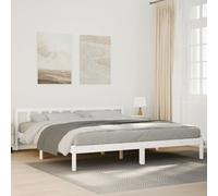 vidaXL Extra Long Bed Frame without Mattress White 180x220 cm Solid Wood Pine