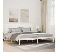 vidaXL Extra Long Bed Frame without Mattress White 200x210 cm Solid Wood