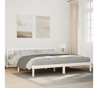 vidaXL Extra Long Bed Frame without Mattress White 200x210 cm Solid Wood Pine