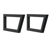 ** vidaXL Trapezium Steel Shelf Brackets for Washbasin Support - Black, 2 pcs, 20x45 cm, 100 kg Load Capacity