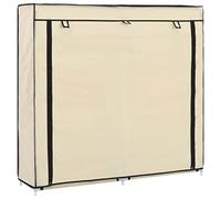vidaXL Shoe Cabinet with Cover Cream 115x28x110 cm Fabric UK NEW