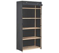 vidaXL Wardrobe Grey Fabric Clothes Storage Cabinet Organiser Shelves Rack