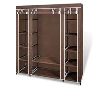 vidaXL Fabric Wardrobe with Compartments and Rods 45x150x176 cm Brown