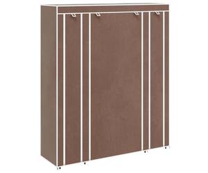 vidaXL Fabric Wardrobe with Compartments and Rods 45x150x176 cm Brown
