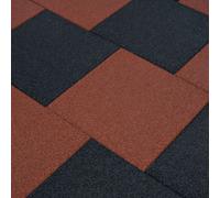 vidaXL Fall Protection Tiles 18 pcs Rubber 50x50x3 cm Black