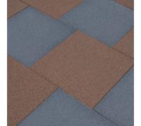 vidaXL 6x Fall Protection Tiles Rubber Grey Fall Protection Safety Floor Mat