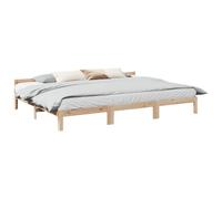 vidaXL Family Bed Frame No Mattress 240X200 cm Solid Wood Pine, Brown