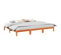 vidaXL Family Bed Frame No Mattress Wax Brown 240X200 cm Solid Wood Pine, Brown