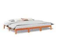 vidaXL Family Bed Frame No Mattress Wax Brown 270x200 cm Solid Wood Pine