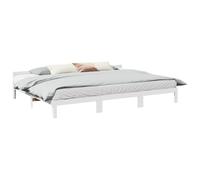 vidaXL Family Bed Frame No Mattress White 270x200 cm Solid Wood Pine
