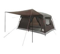 vidaXL Family Tent 10-Person Brown Grey Polyester and Steel