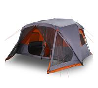 vidaXL Family Tent 10-Person Dome Tent Grey & Orange Quick Release Waterproof