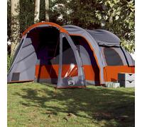 (Grey and orange) vidaXL Family Tent 6-Person Outdoor Lightweight Tent Camping Tent Waterproof